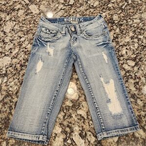 Hydraulic Women's Shorts Long Length Distressed Size 1/2 Juniors Ultra Low Rise